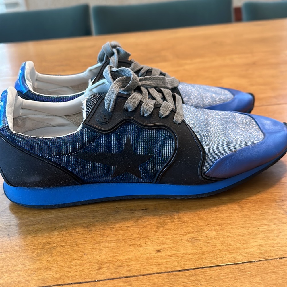 Excellent condition golden goose vintage black blue silver sneakers, size 39